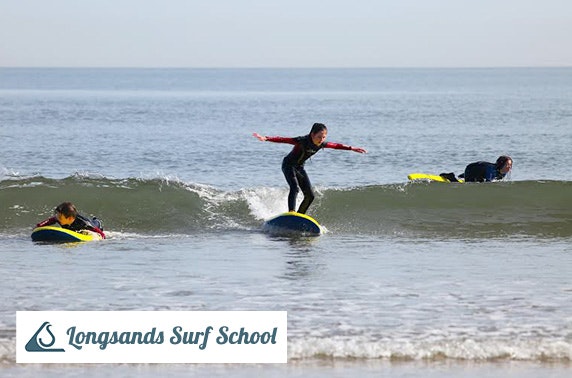Longsands beach surf lesson