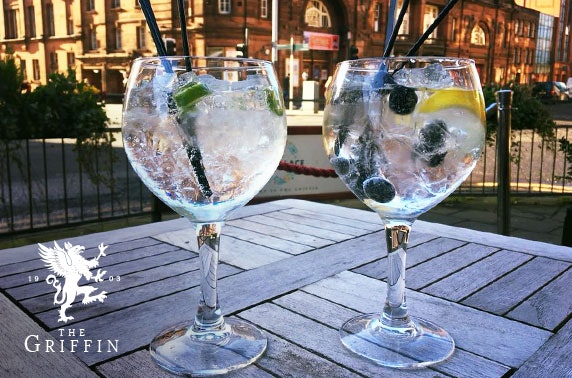 2 G&T's each and popcorn at The Griffin