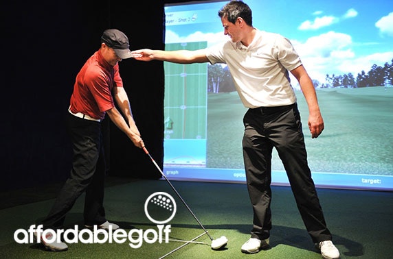 PGA indoor golf lessons; choice of 3 stores