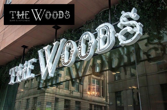 Pizzas, burgers & drinks at The Woods, City Centre