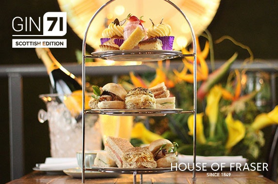 Afternoon tea at Gin71 Scottish Edition, House of Fraser