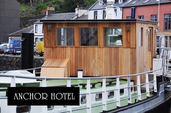 Luxury barge stay at the Anchor Hotel and Barge, Tarbert