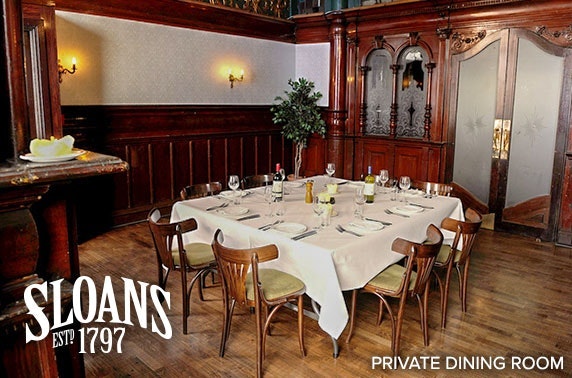 Private dining at Sloans, City Centre