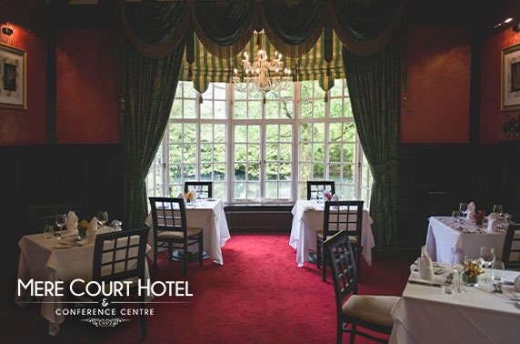 Afternoon tea at AA Rosette-awarded 4* Mere Court Hotel