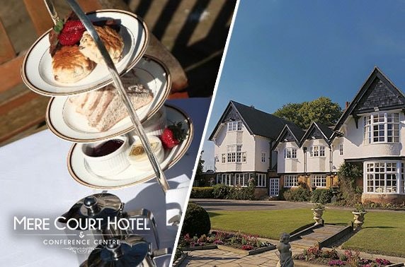 Afternoon tea at AA Rosette-awarded 4* Mere Court Hotel