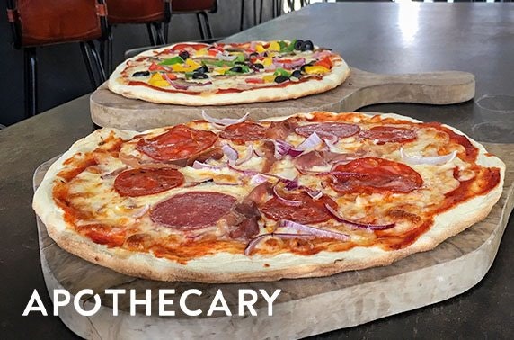 Pizza & drinks at Apothecary