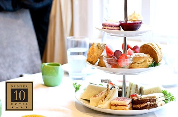 2 courses or afternoon tea at 4* Number 10 Hotel, Southside