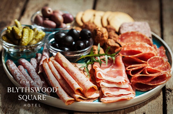 5* Blythswood Square Hotel sharing platter & wine