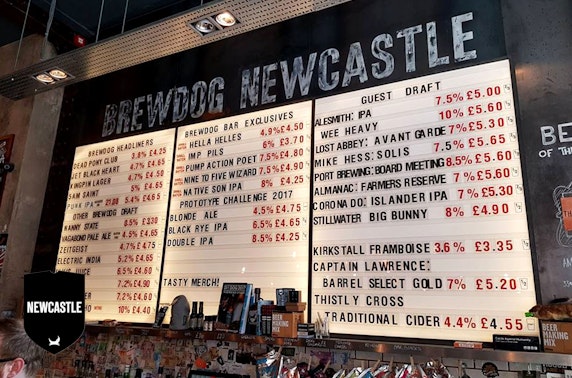 Pizzas & drinks, BrewDog Newcastle