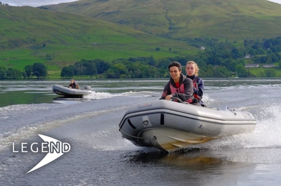 Powerboat driving on Loch Tay