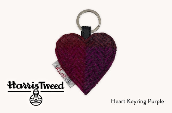 Harris Tweed heart keyring - 3 colours