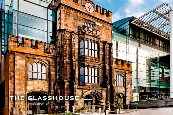 1 or 2 nights with arrival cocktail at 5* The Glasshouse Edinburgh; former church turned luxury hotel named top 50 hottest in the world by Condé Nast