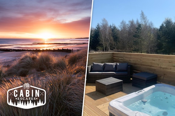 Luxury winter hot tub lodge break, Northumberland