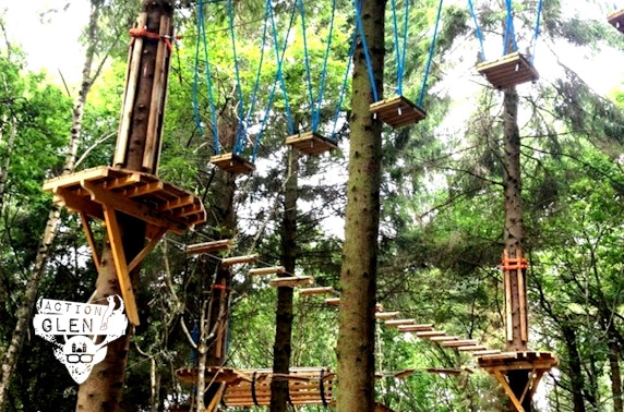 Aerial adventure and zip lining