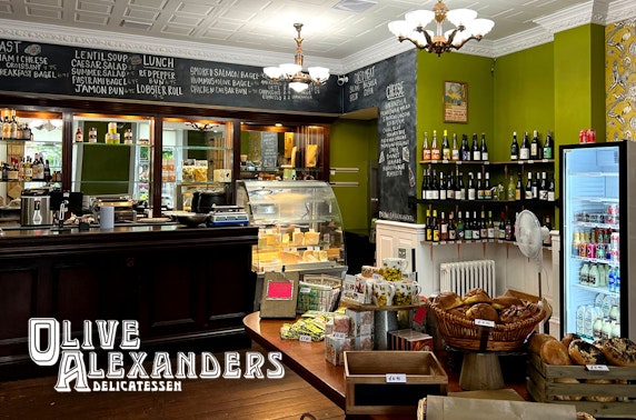 Olive Alexanders Charcuterie board & wine