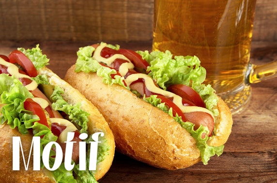 Hot dogs and beer at Motif, City Centre
