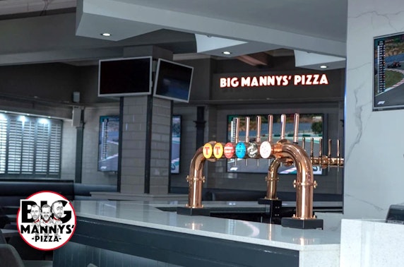Big Mannys' pizza or burgers