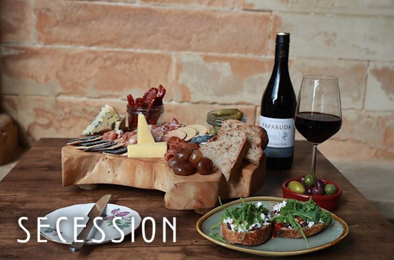 Secession sharing platter & wine
